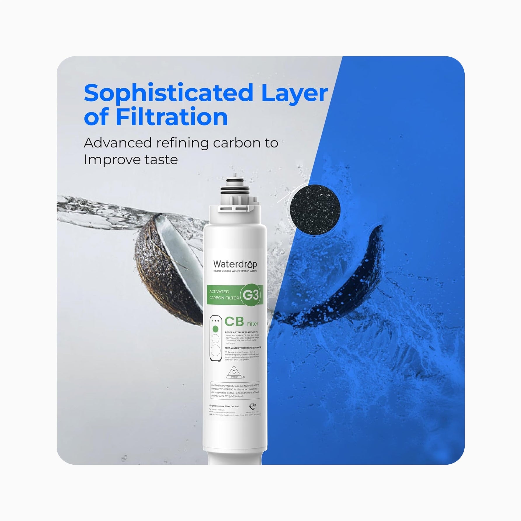 Waterdrop Filter - Carbon Block (CB) - G3 & G3P800