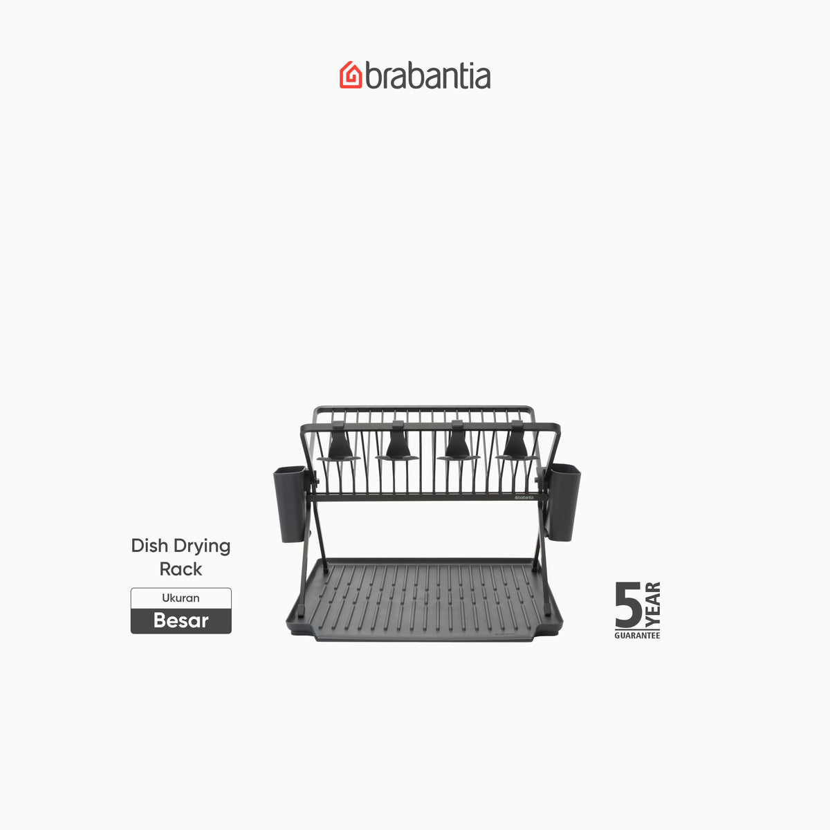 Foldable Dish Drying Rack - Dark Grey