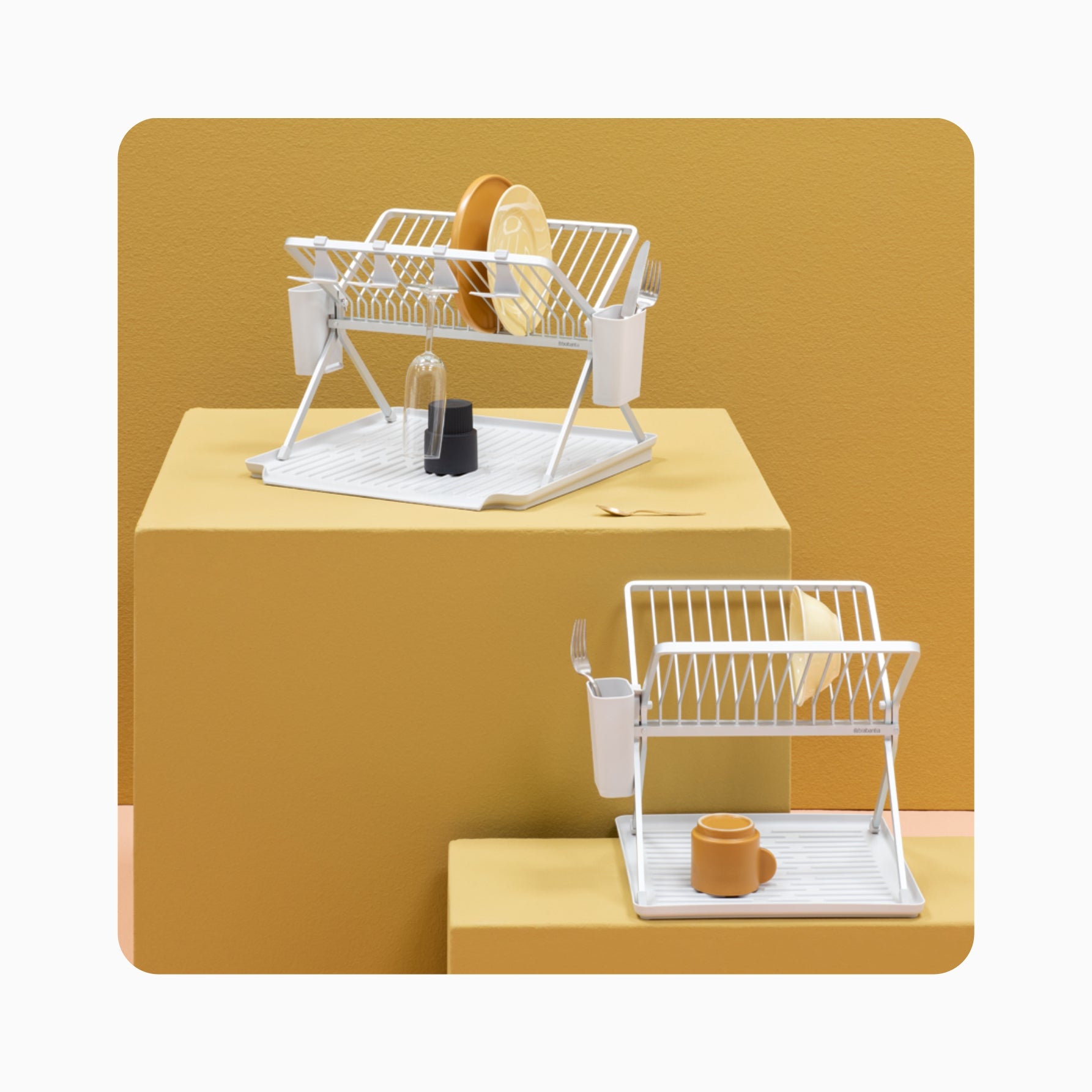 Foldable Dish Drying Rack - Light Grey