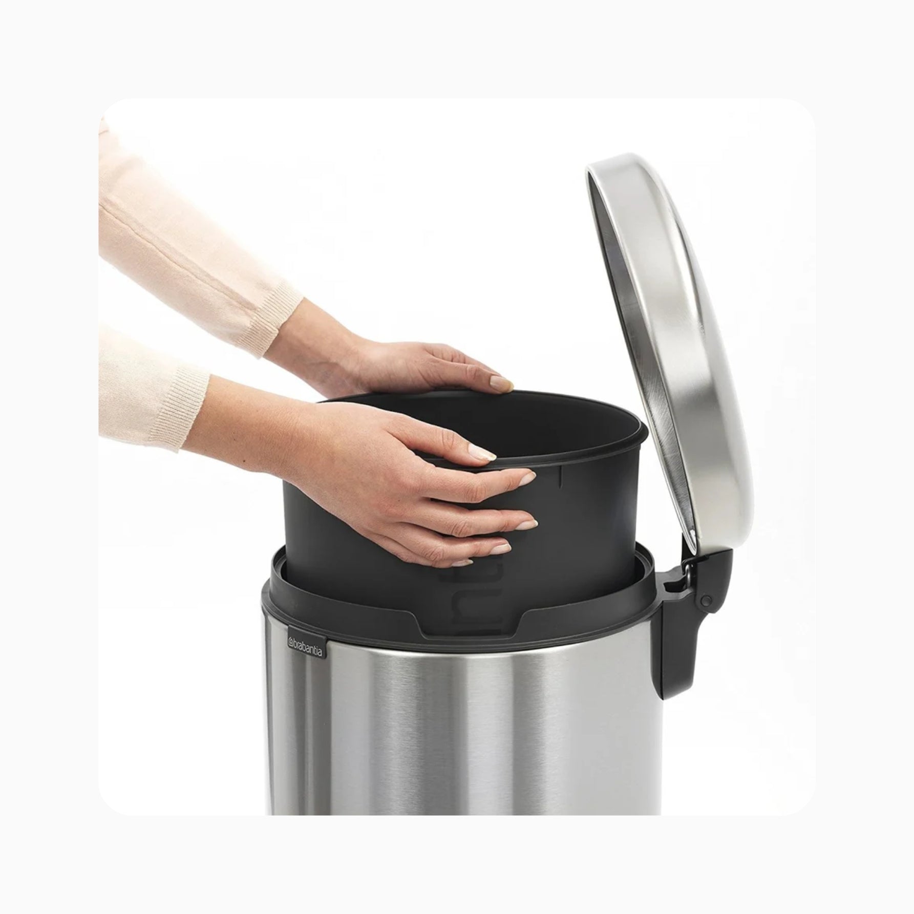 NewIcon Pedal Bin 20L - Matt Steel