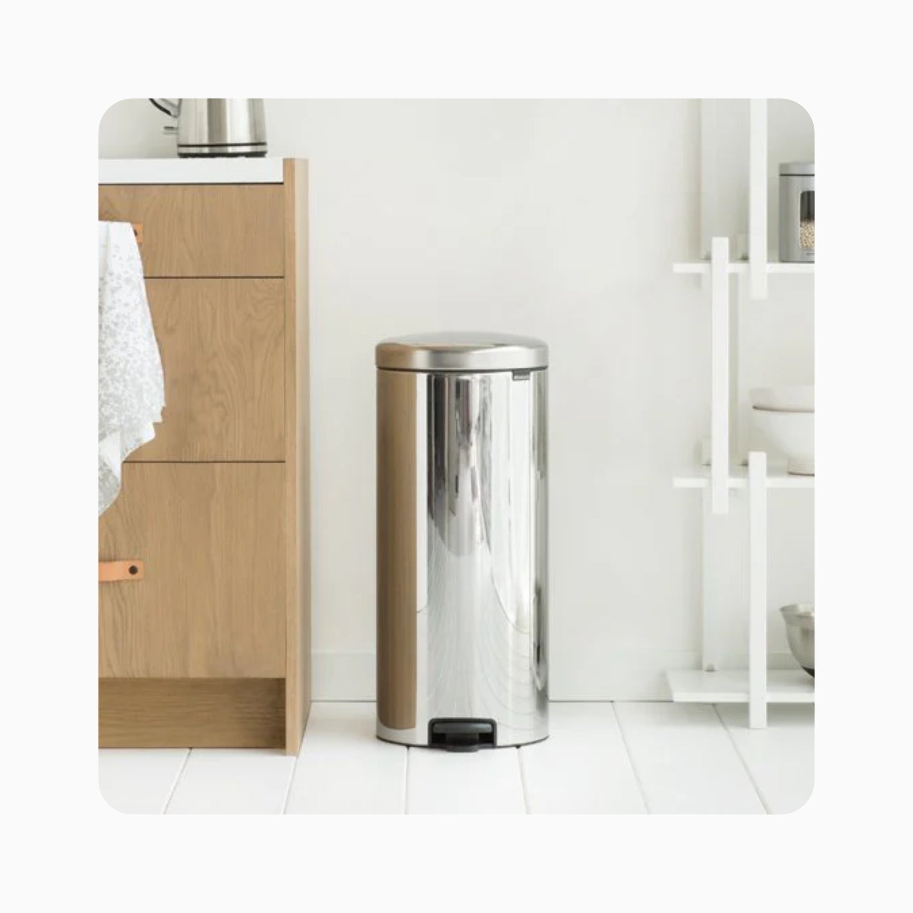 NewIcon Pedal Bin 30L - Matt Steel