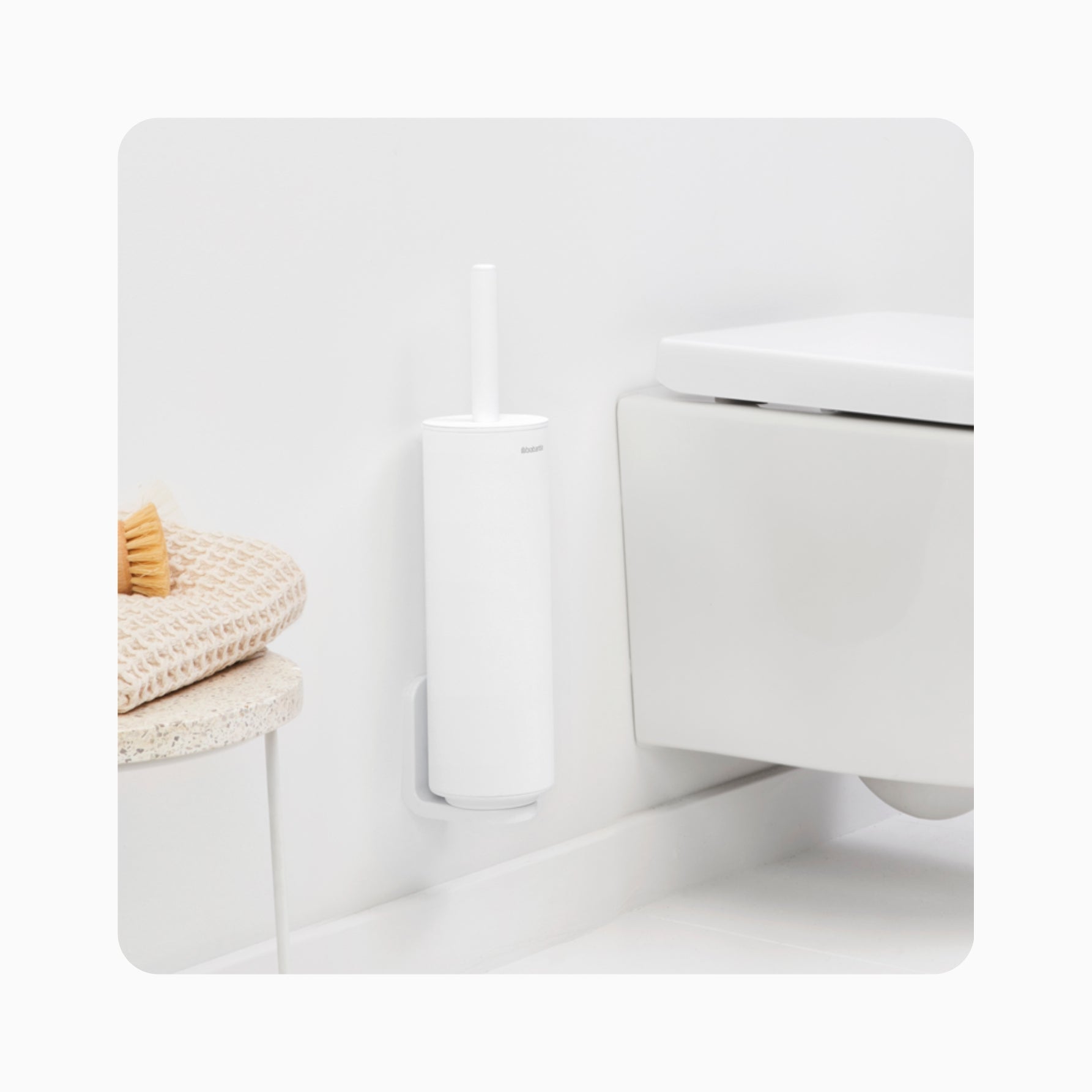 MindSet Toilet Brush and Holder - Fresh White