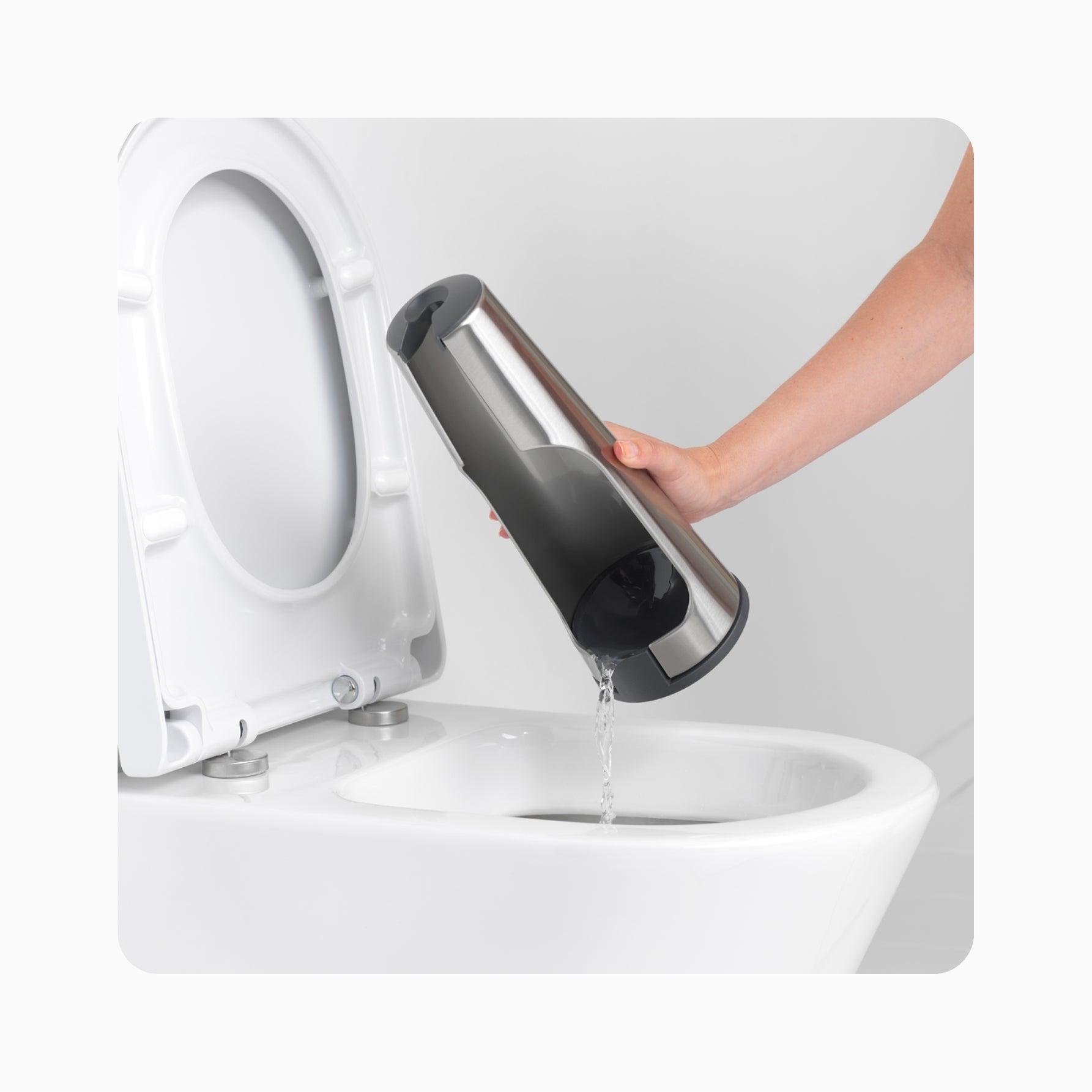 ReNew Toilet Brush and Holder - Matt Steel