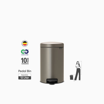 NewIcon Pedal Bin 12L - Platinum