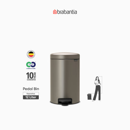NewIcon Pedal Bin 12L - Platinum