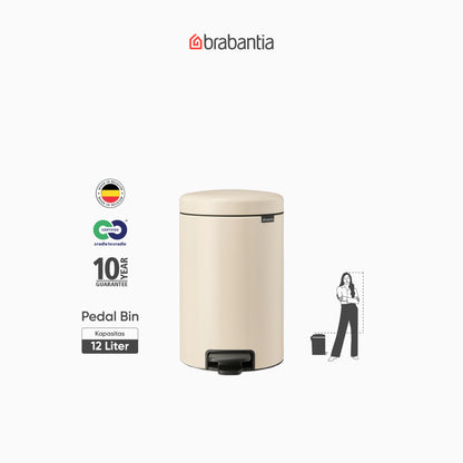 NewIcon Pedal Bin 12L - Soft Beige