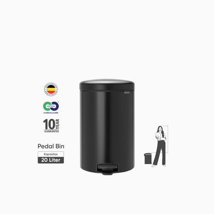 NewIcon Pedal Bin 20L - Matt Black