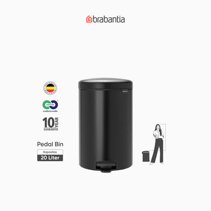 NewIcon Pedal Bin 20L - Matt Black
