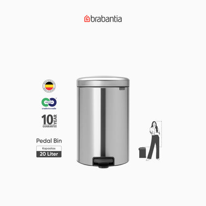 NewIcon Pedal Bin 20L - Matt Steel