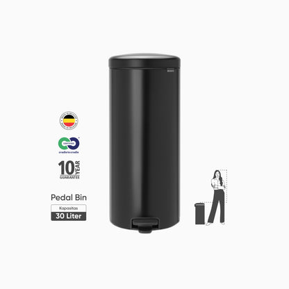 NewIcon Pedal Bin 30L - Matt Black