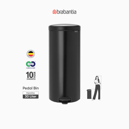 NewIcon Pedal Bin 30L - Matt Black