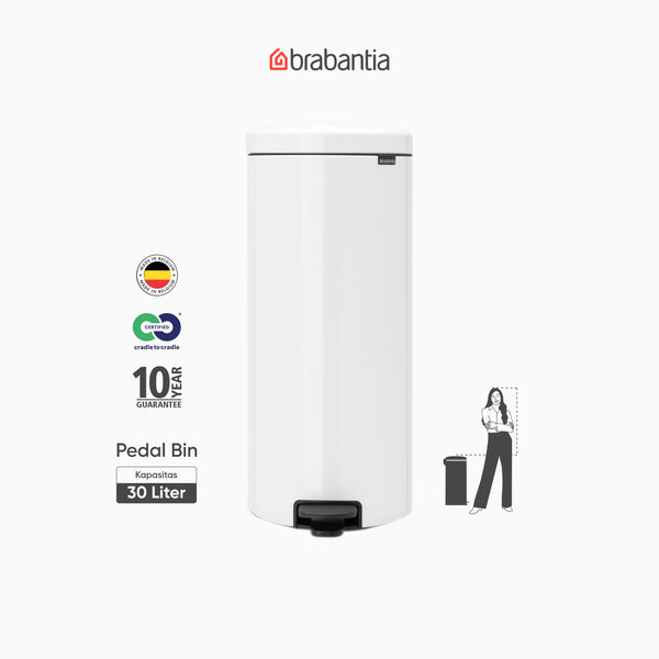 NewIcon Pedal Bin 30L - White
