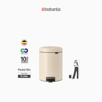 NewIcon Pedal Bin 5L - Soft Beige