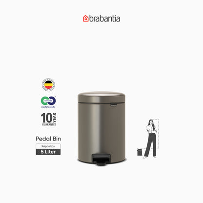 NewIcon Pedal Bin 5L - Platinum