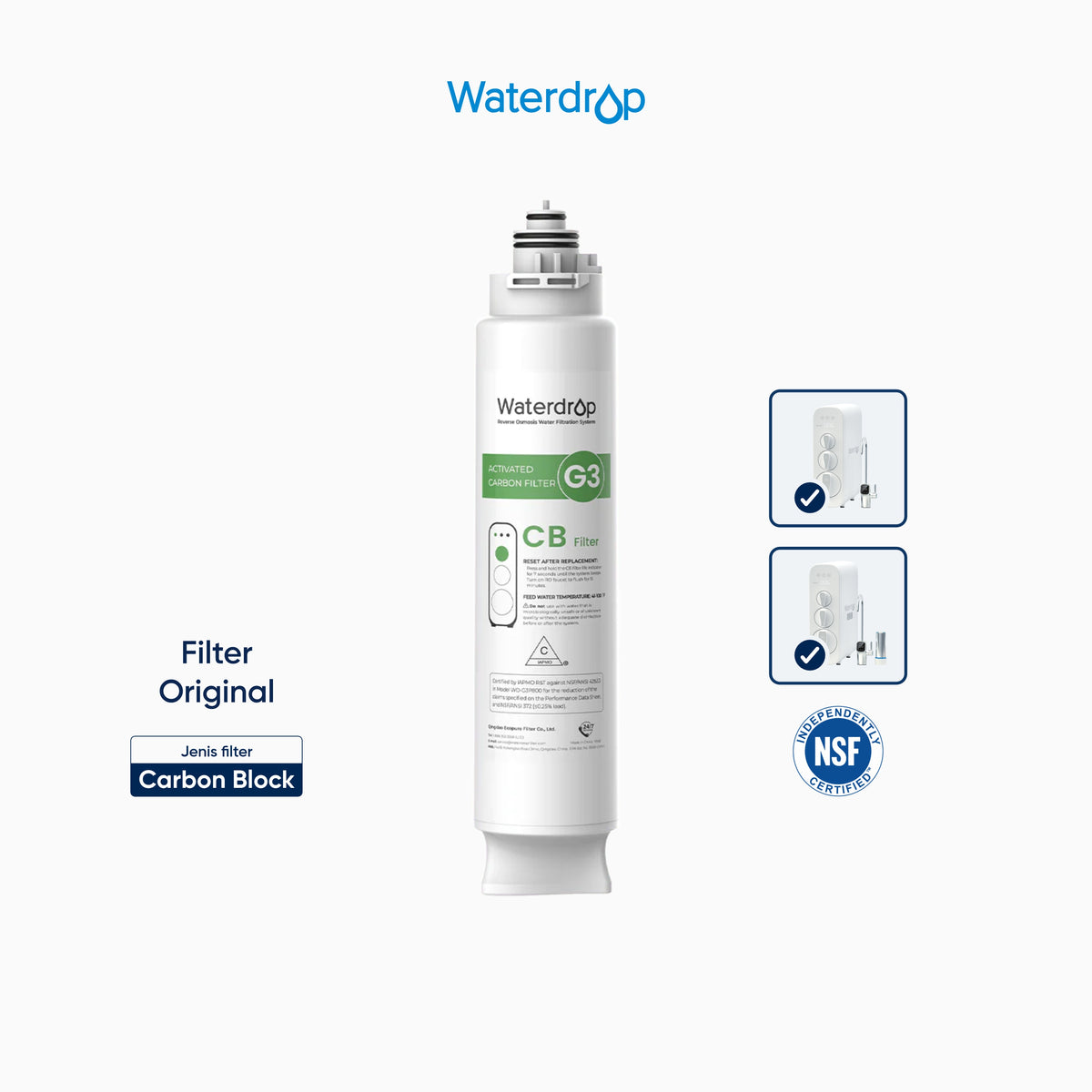 Waterdrop Filter - Carbon Block (CB) - G3 & G3P800