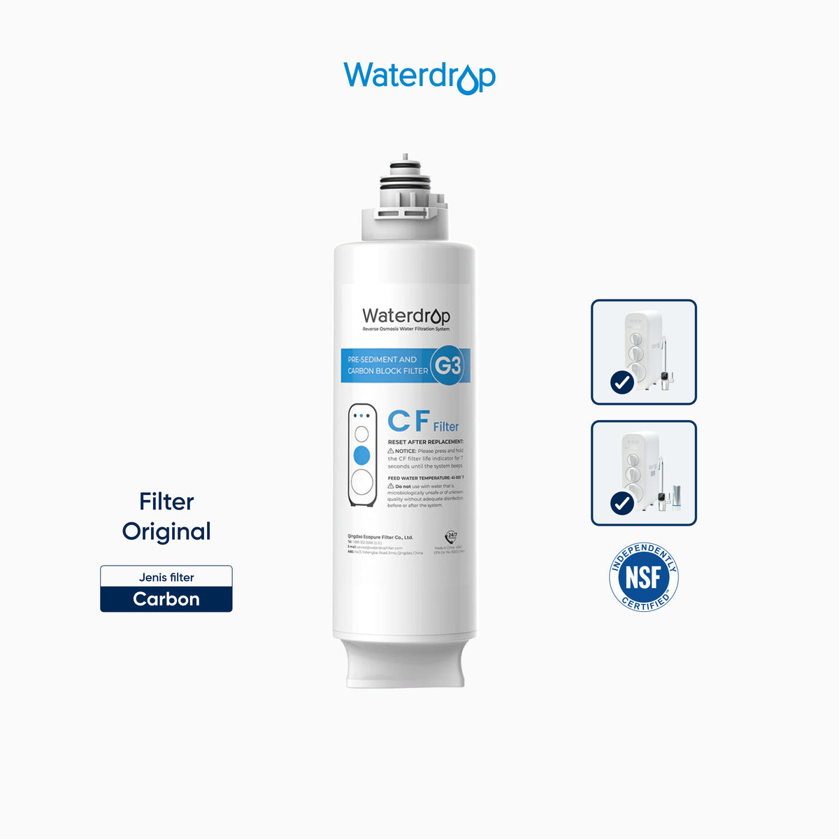 Waterdrop Filter - Carbon Filter (CF) - G3 & G3P800