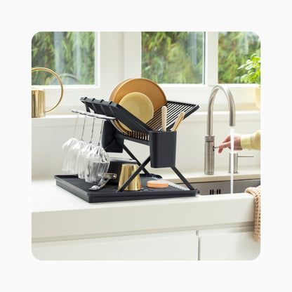 Foldable Dish Drying Rack - Dark Grey