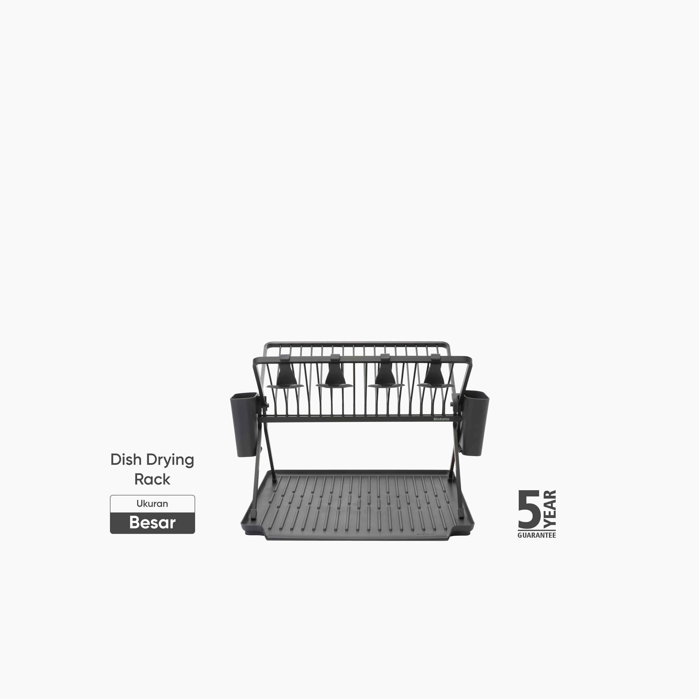 Foldable Dish Drying Rack - Dark Grey