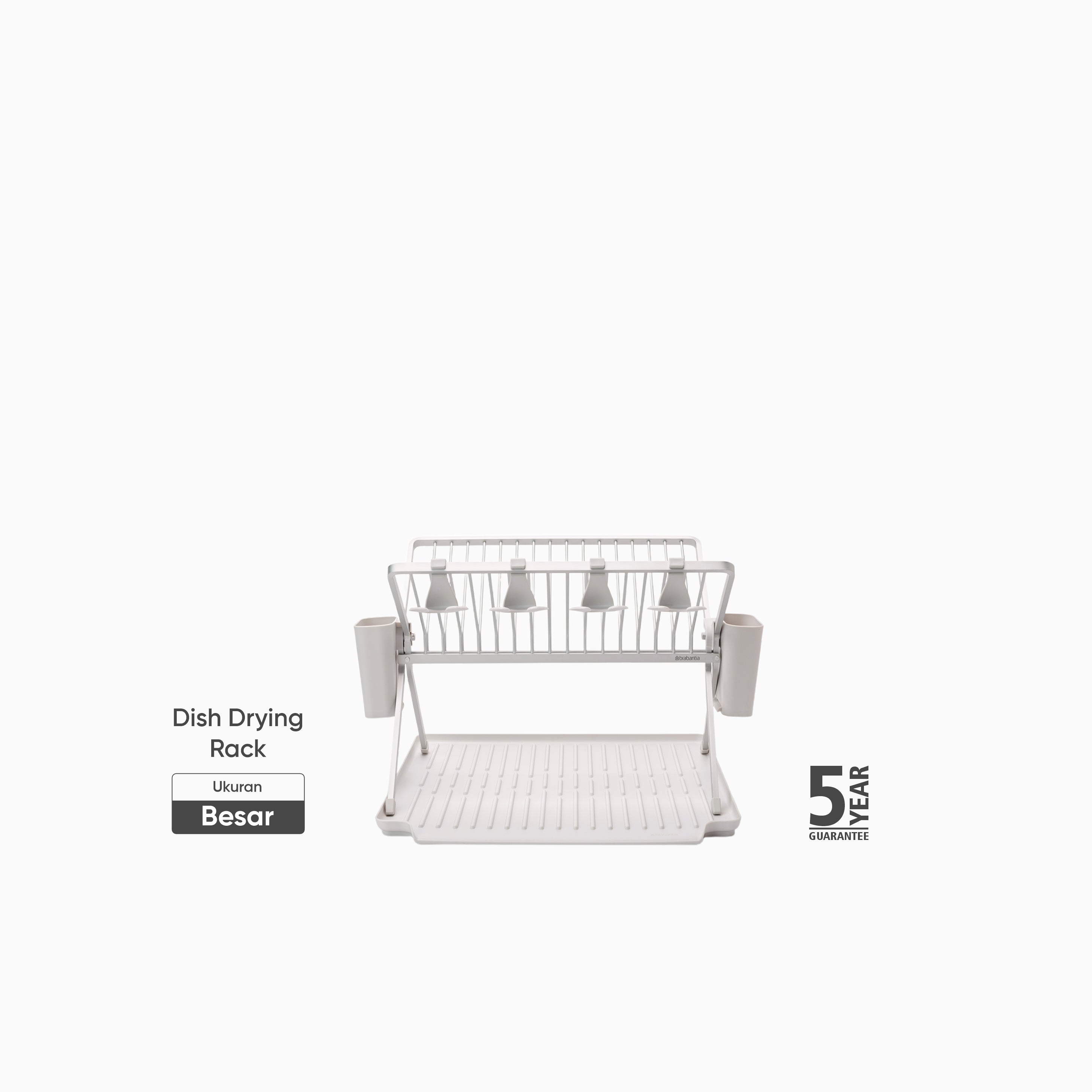Foldable Dish Drying Rack - Light Grey