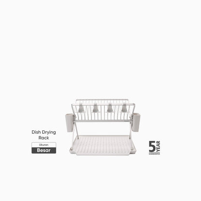 Foldable Dish Drying Rack - Light Grey
