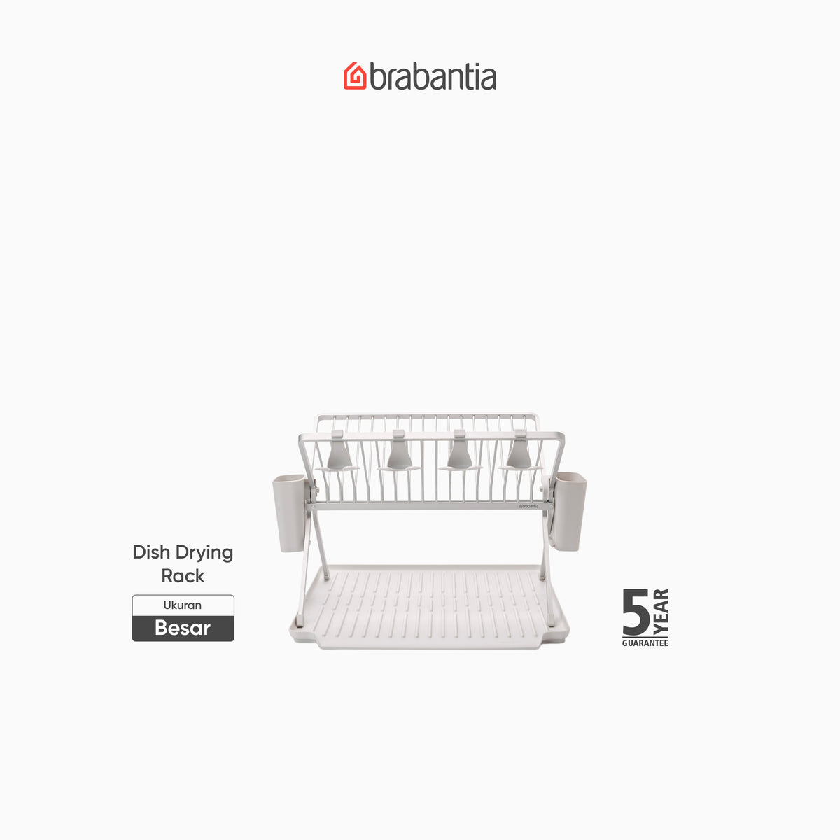 Foldable Dish Drying Rack - Light Grey