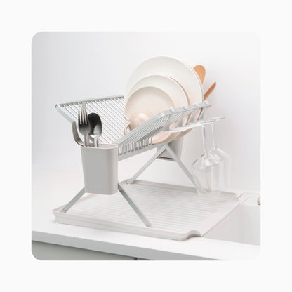 Foldable Dish Drying Rack - Light Grey