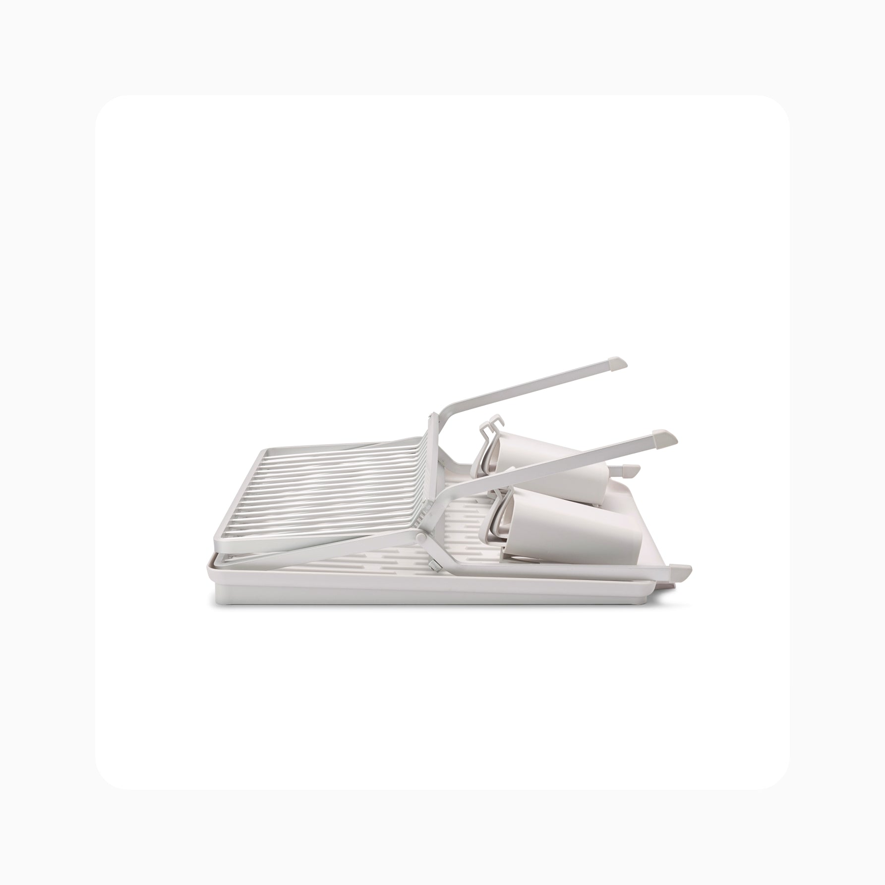 Foldable Dish Drying Rack - Light Grey