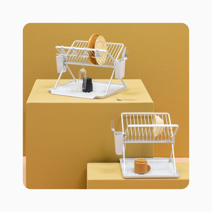 Foldable Dish Drying Rack - Light Grey