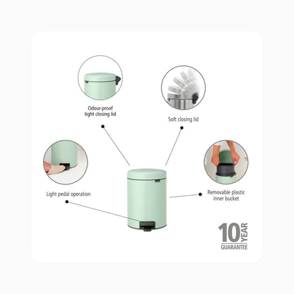 NewIcon Pedal Bin 5L - Jade Green