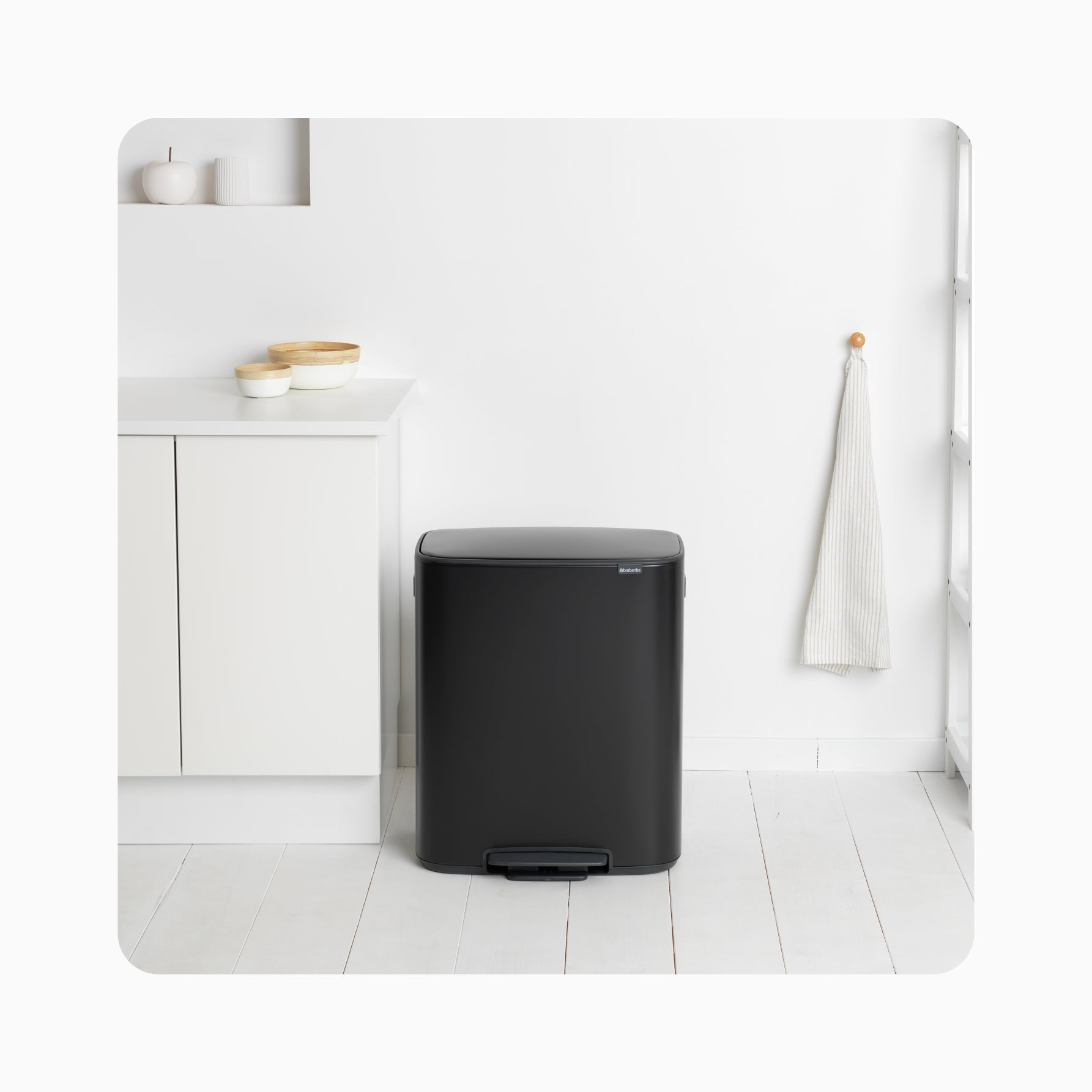 Bo Pedal Bin 60L - Matt Black