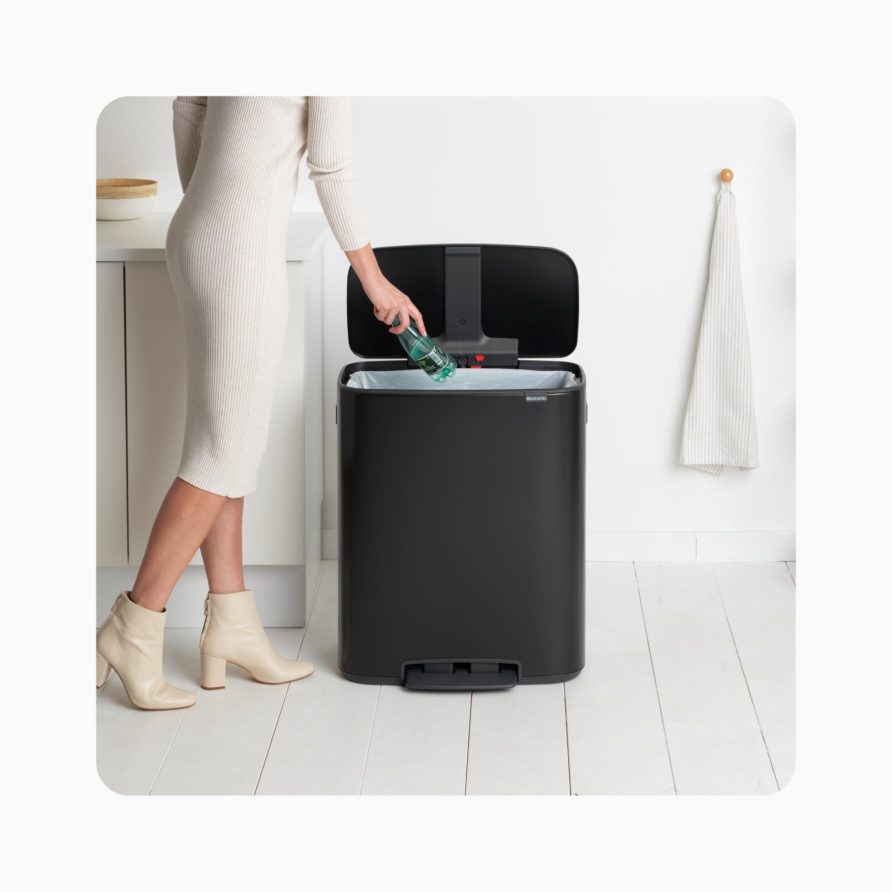 Bo Pedal Bin 60L - Matt Black