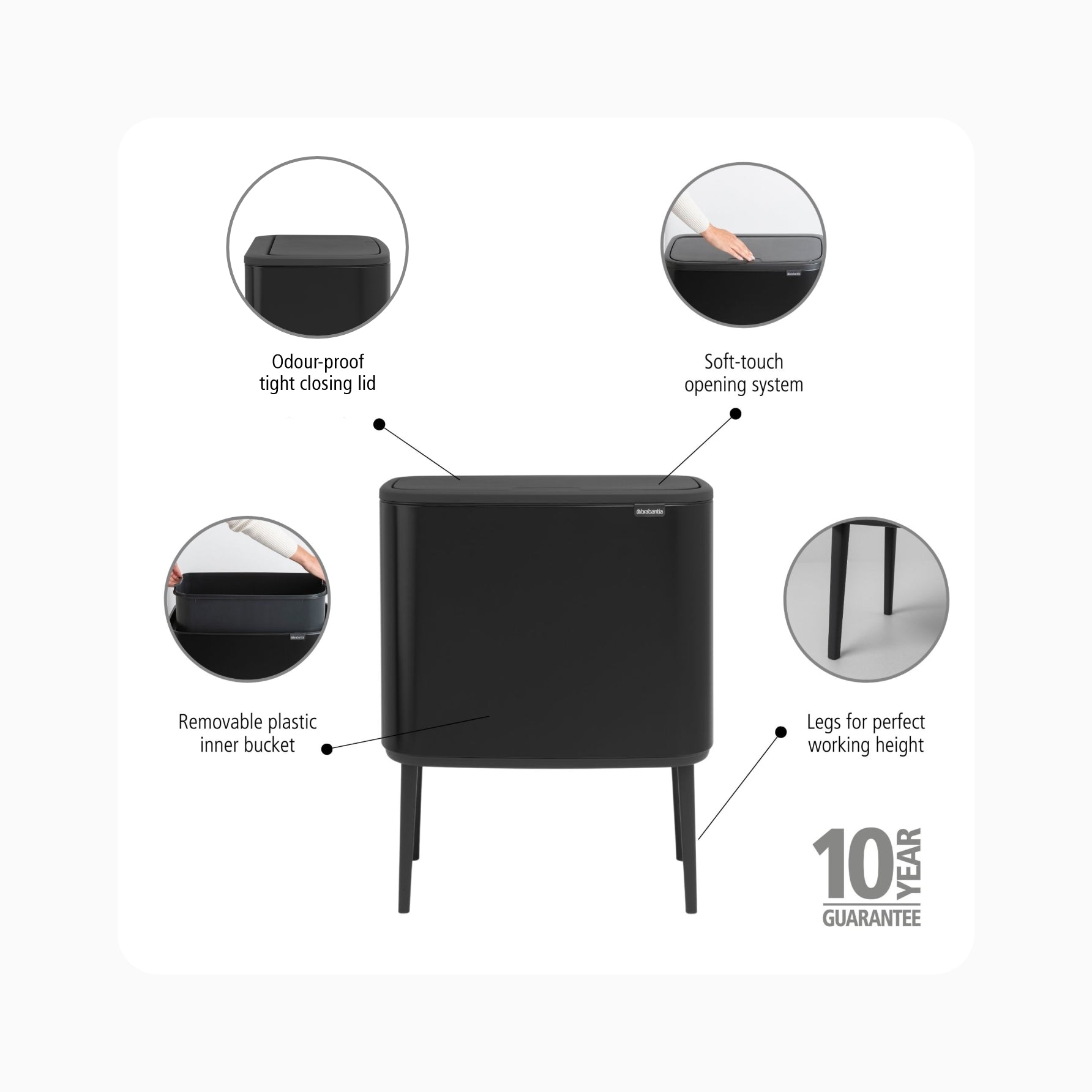 BO Touch Bin 36L - Matt Black