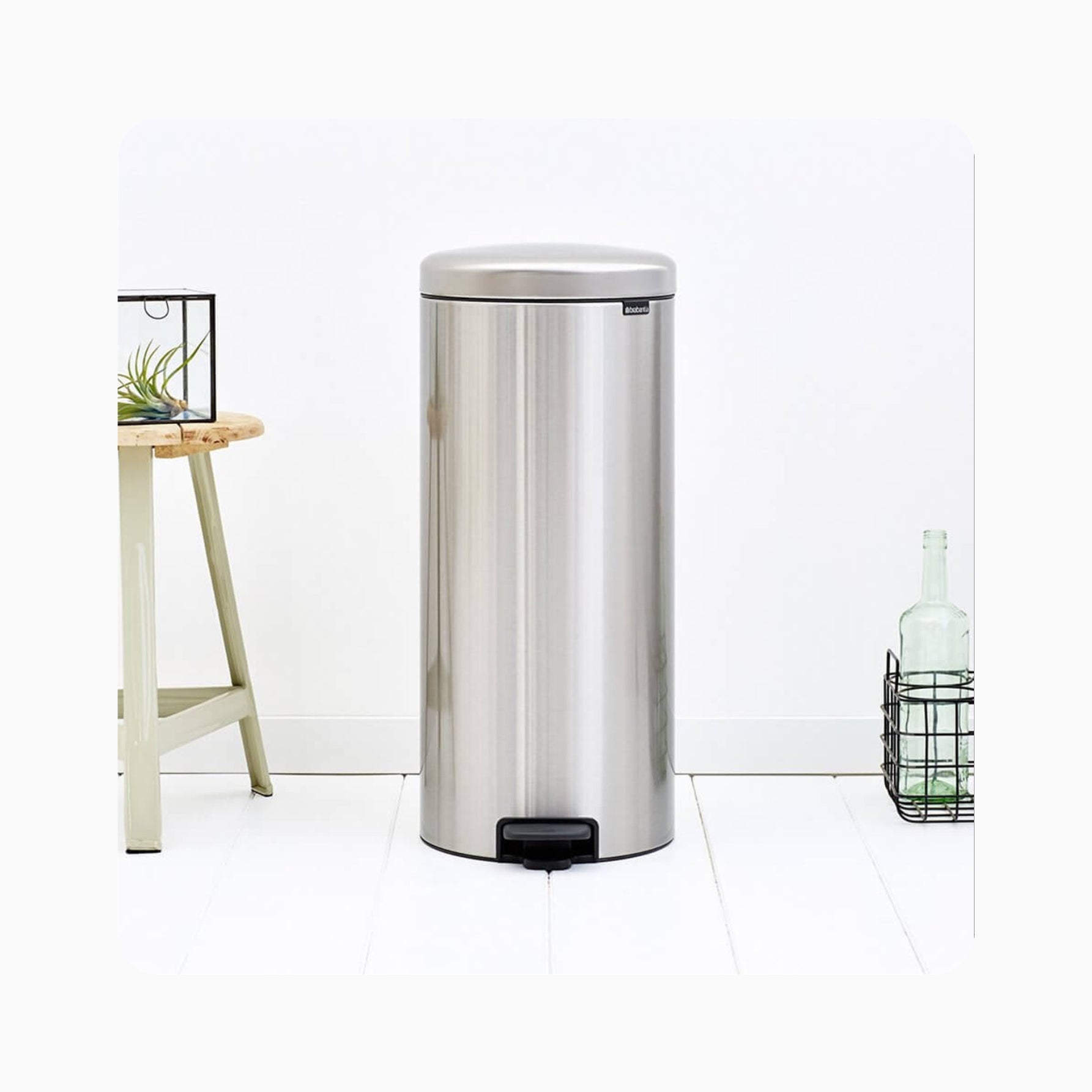 NewIcon Pedal Bin 30L - Matt Steel