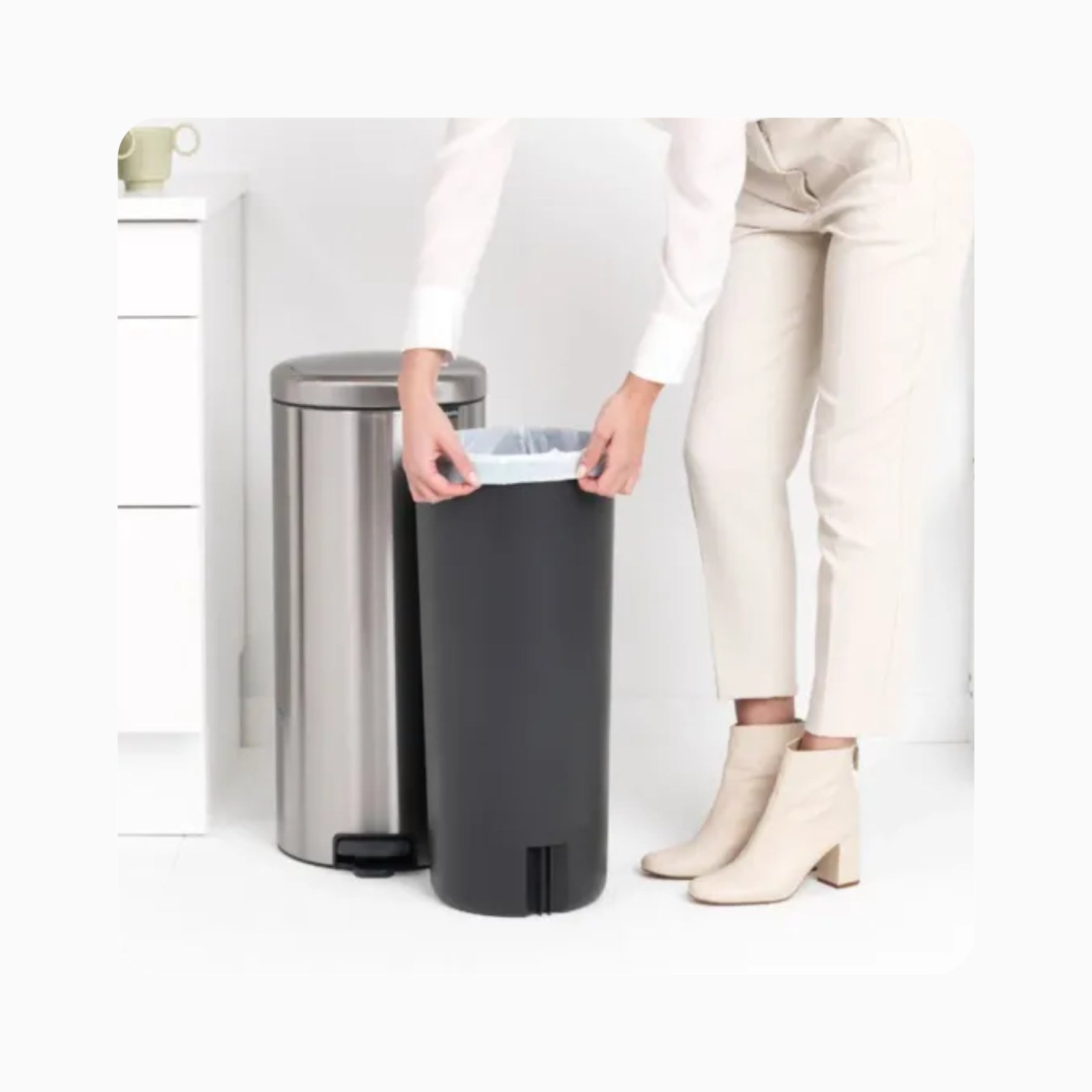 NewIcon Pedal Bin 30L - Matt Steel