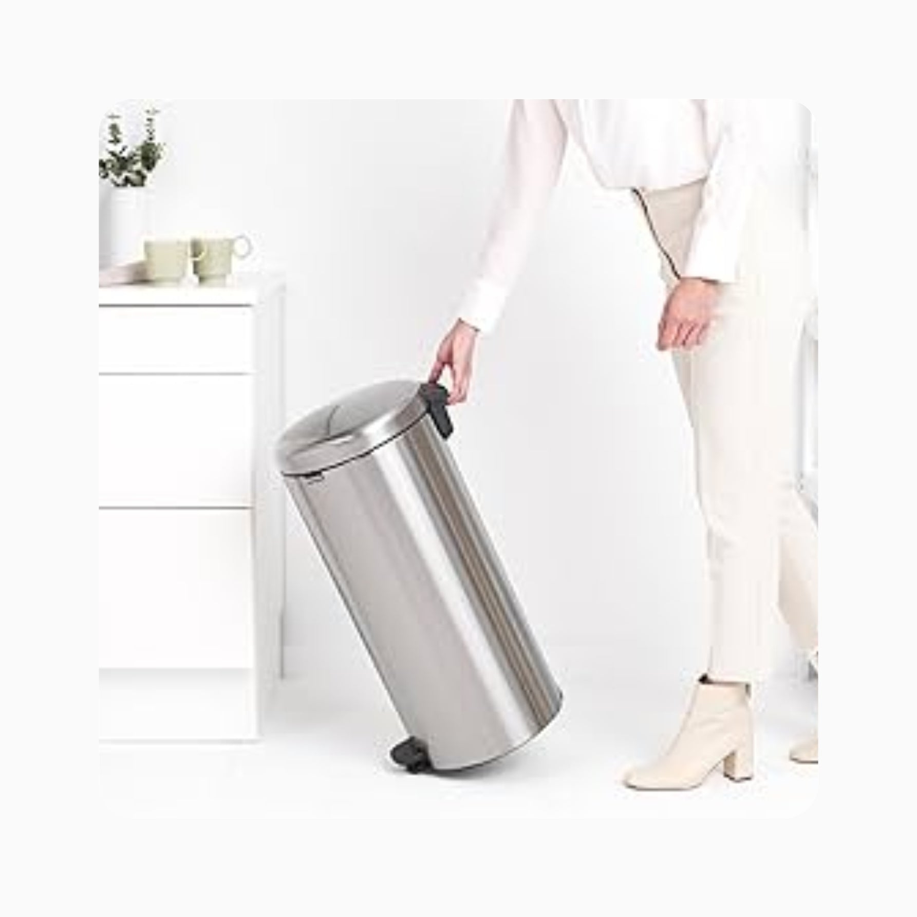 NewIcon Pedal Bin 30L - Matt Steel