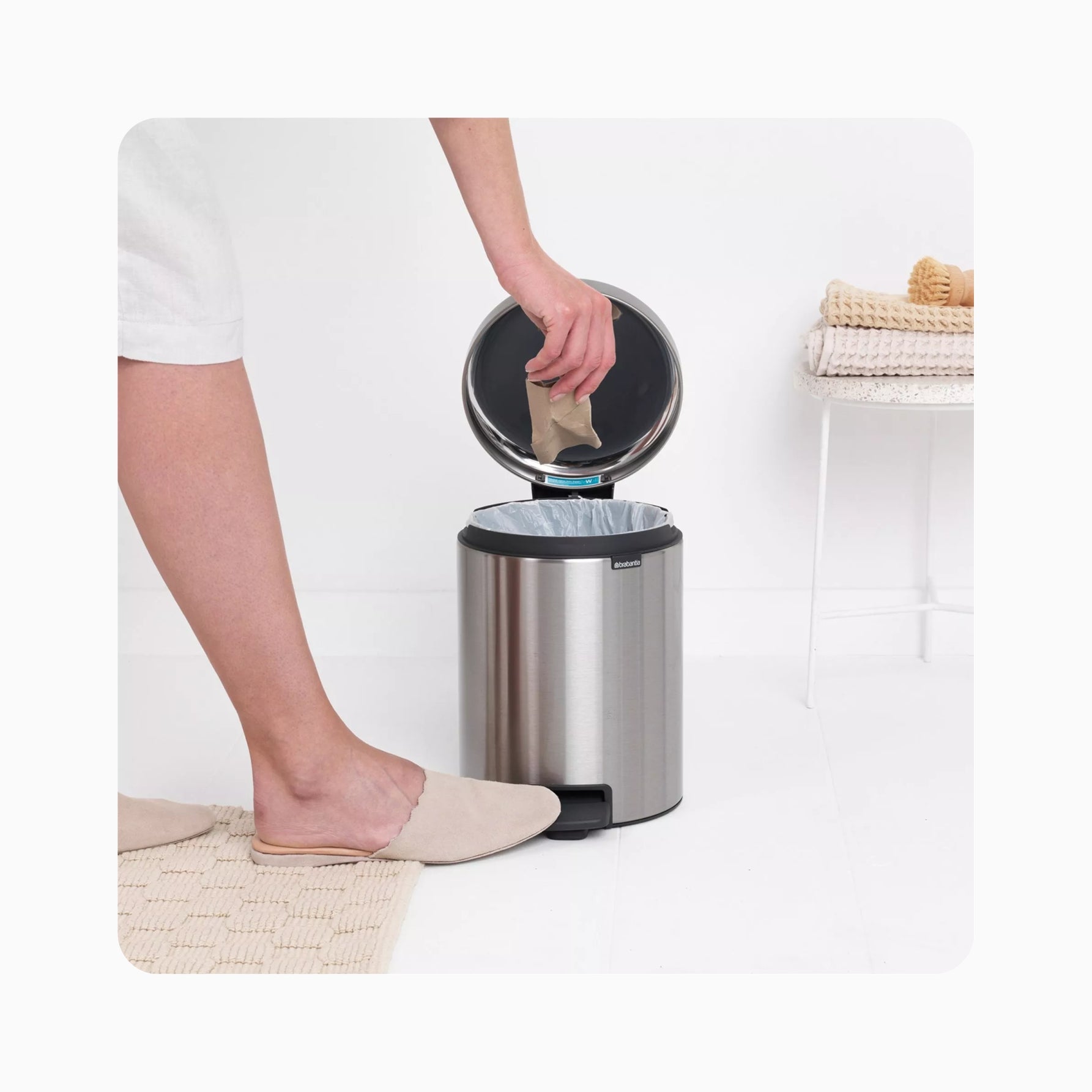 NewIcon Pedal Bin 5L - Matt Steel