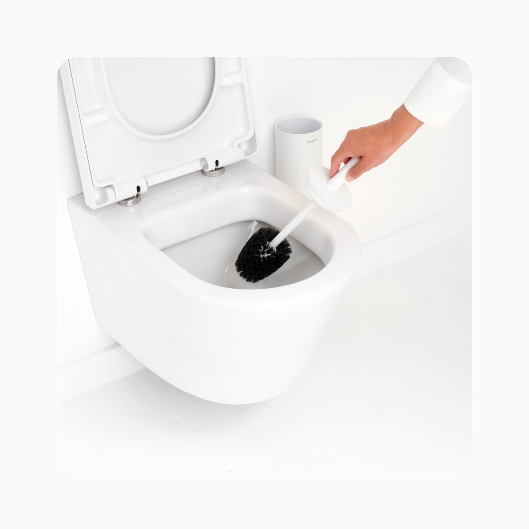 MindSet Toilet Brush and Holder - Fresh White