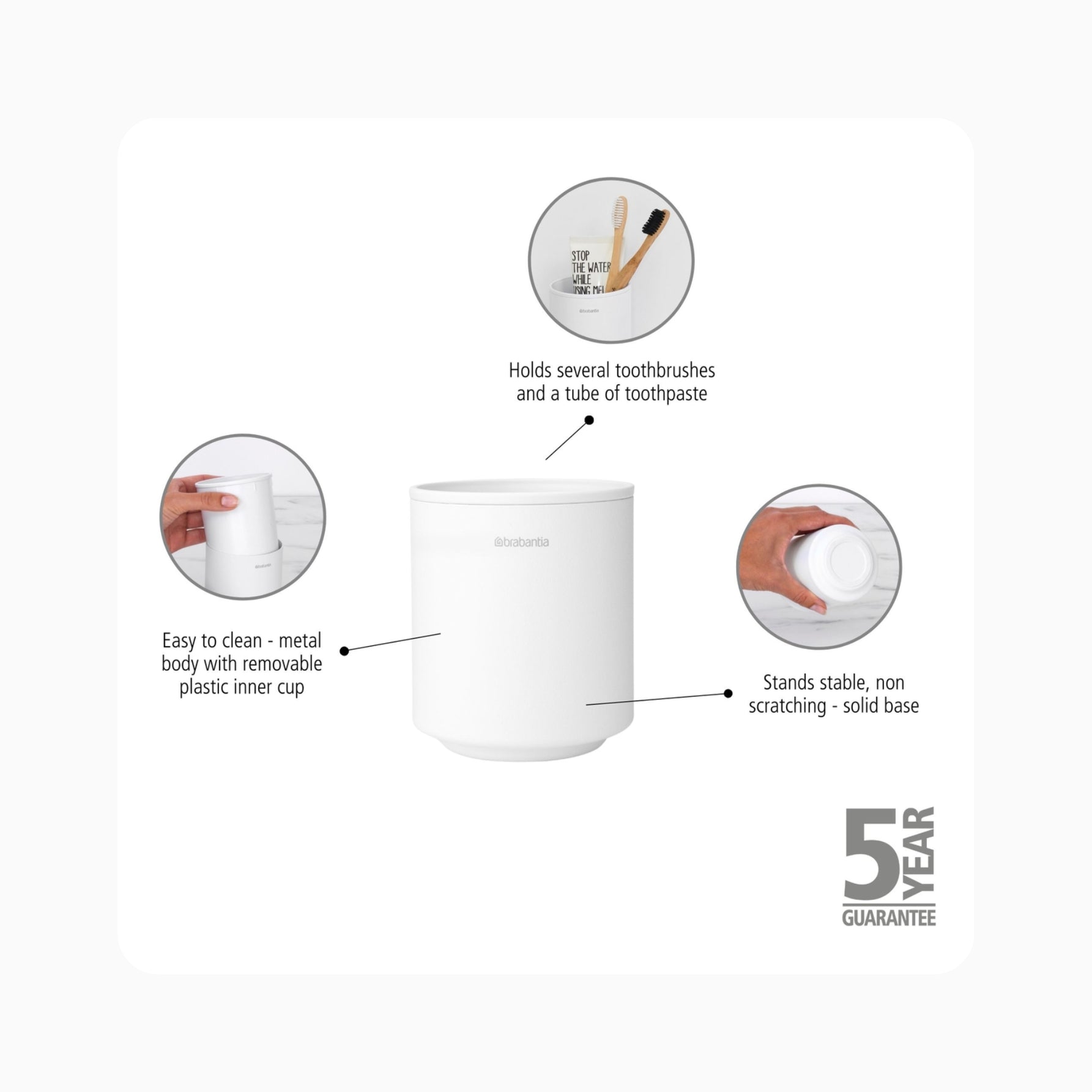 MindSet Toothbrush Holder – Fresh White