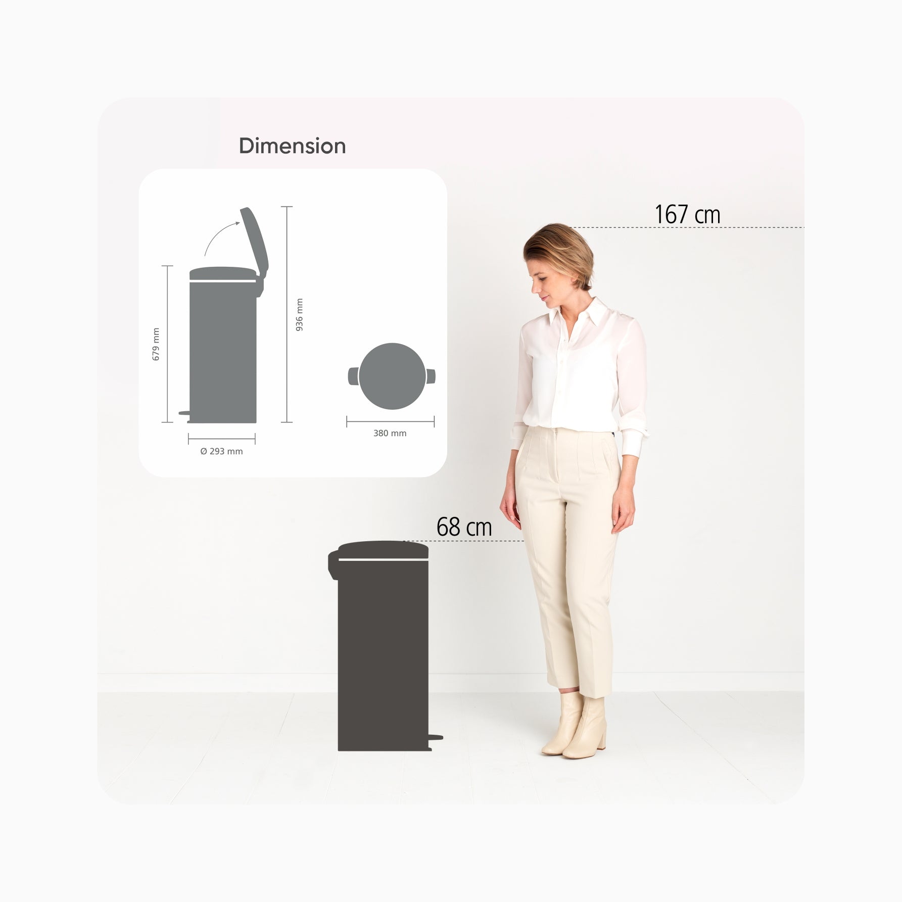 NewIcon Pedal Bin 30L - Matt Black
