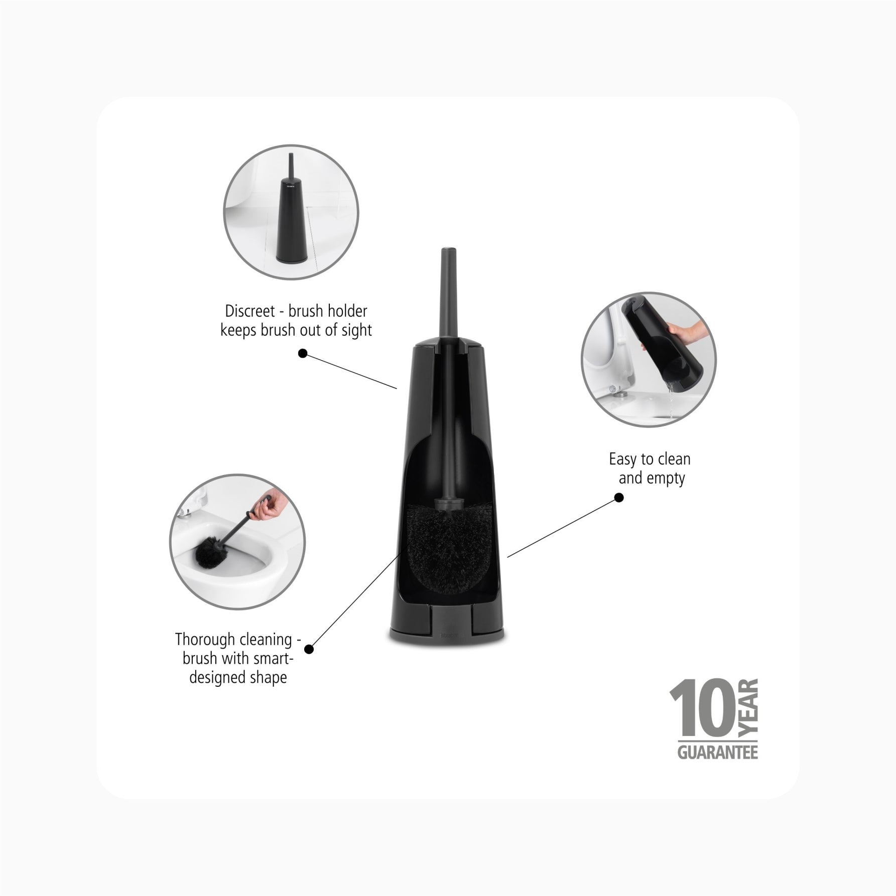 ReNew Toilet Brush and Holder - Matt Black