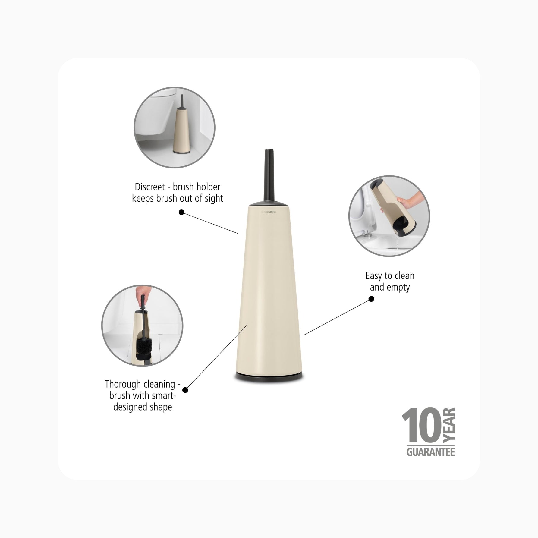 ReNew Toilet Brush and Holder - Soft Beige
