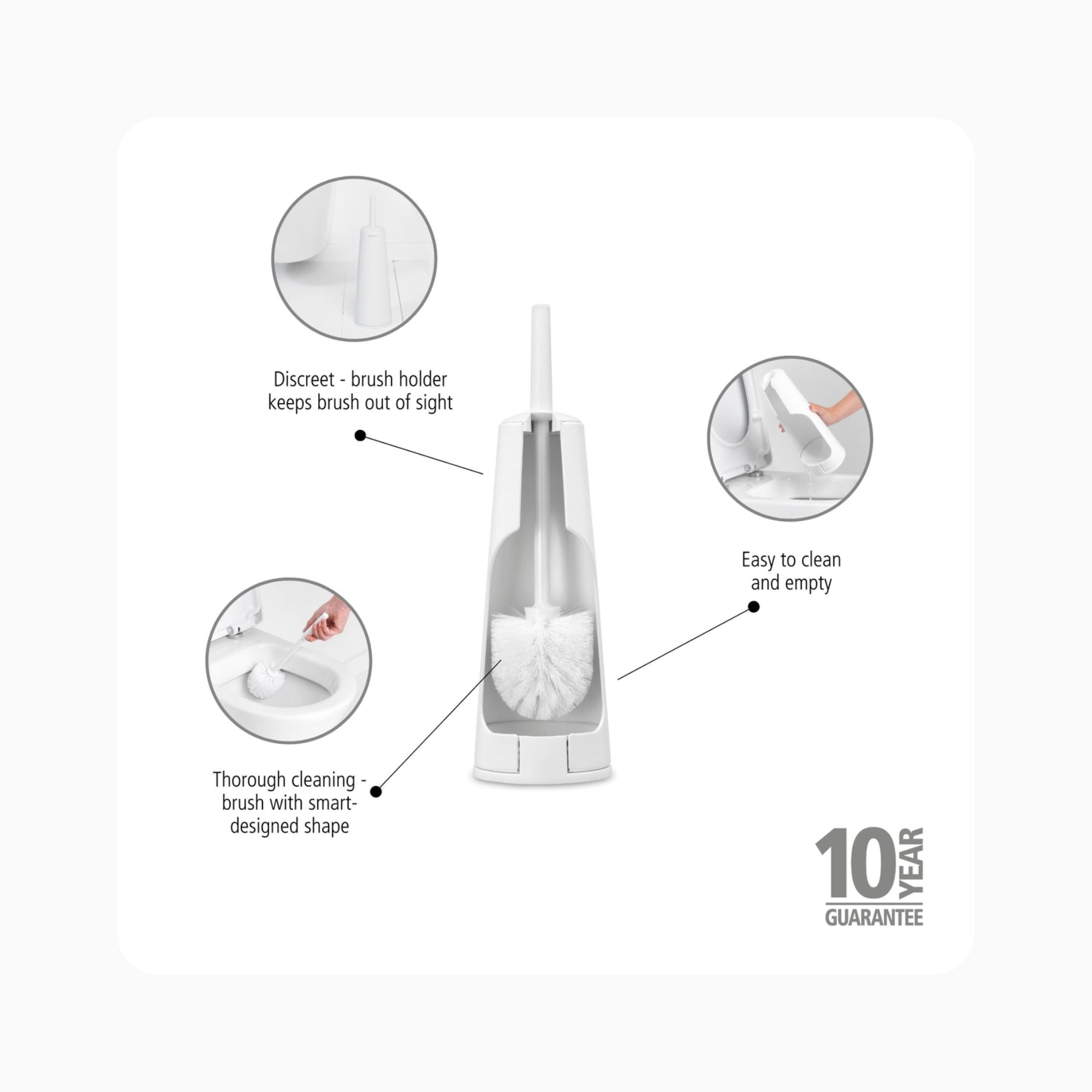 ReNew Toilet Brush and Holder - White