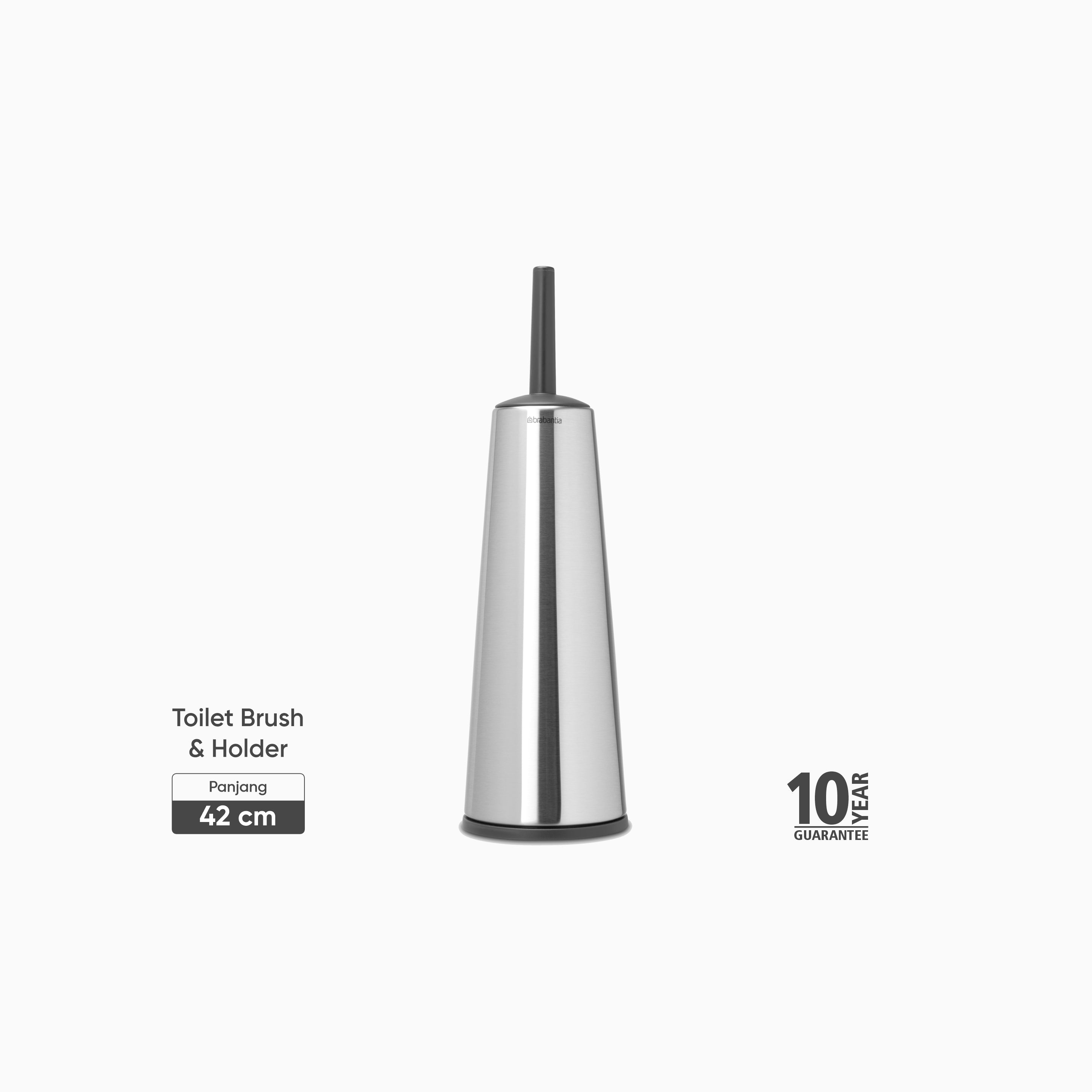ReNew Toilet Brush and Holder - Matt Steel