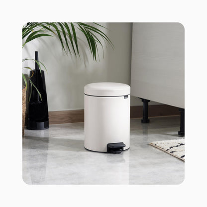 NewIcon Pedal Bin 5L - White