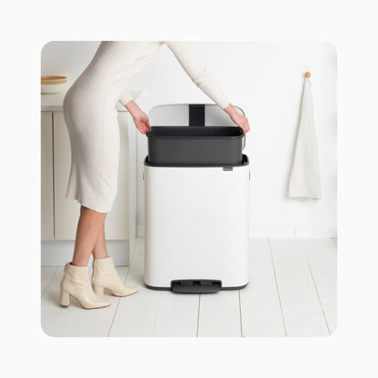 Bo Pedal Bin 60L - White