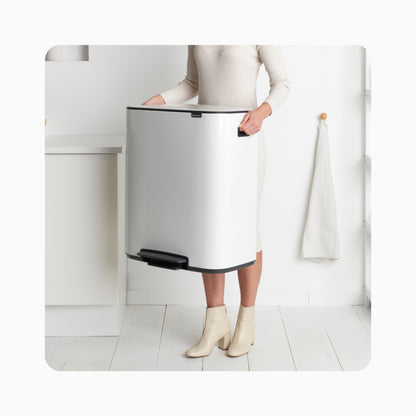 Bo Pedal Bin 60L - White